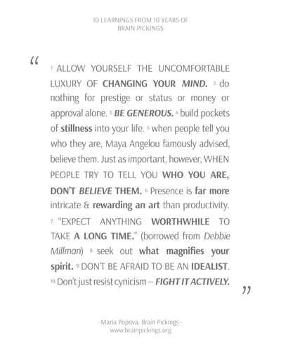 Inspiration from Brain Pickings