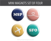 Mini Magnet Set of Four - Airport Codes