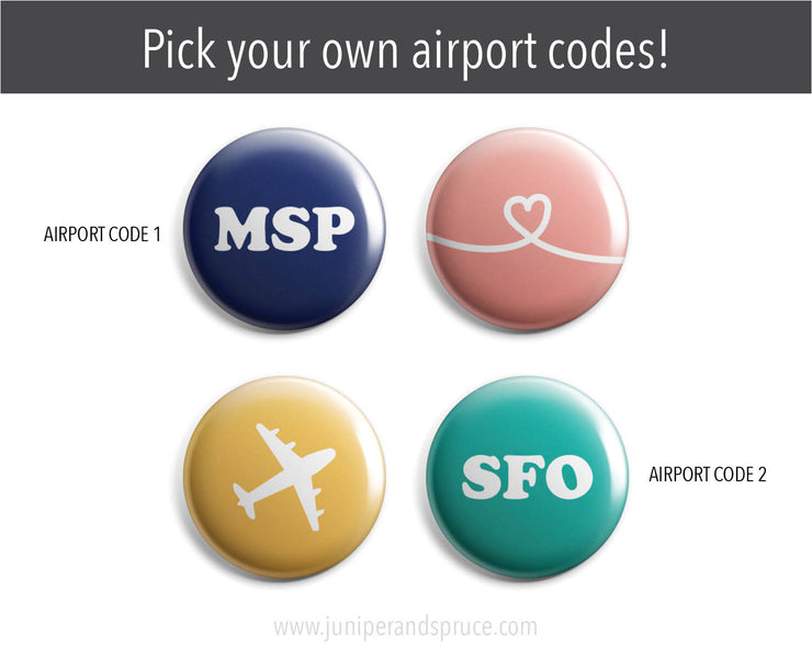 Mini Magnet Set of Four - Airport Codes