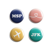 Mini Magnet Set of Four - Airport Codes