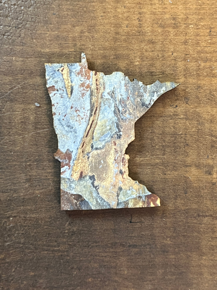 Minnesota State Outline - Abstract Rock Ornament Magnet