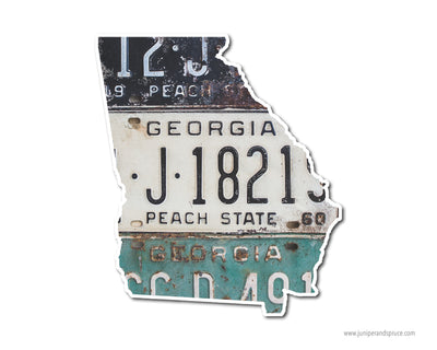 Georgia Vintage License Plates Vinyl Sticker