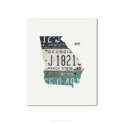 Georgia Vintage License Plate Print