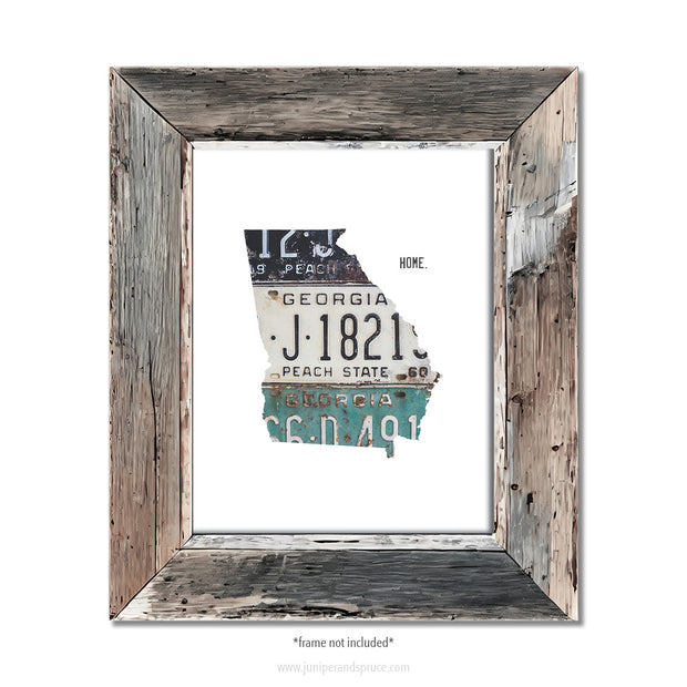 Georgia Vintage License Plate Print