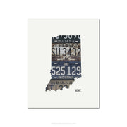 Indiana Vintage License Plate Print