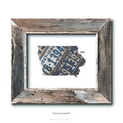 Iowa Vintage License Plate Print