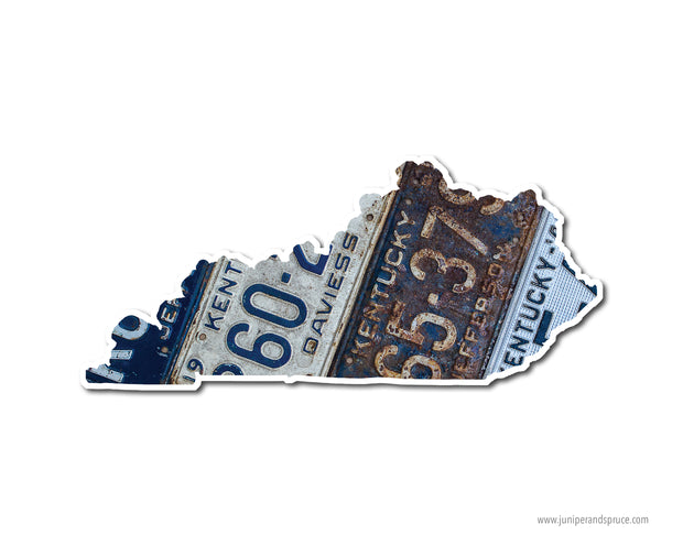 Kentucky Vintage License Plates Vinyl Sticker