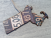 Massachusetts Vintage License Plate Ornament Magnet