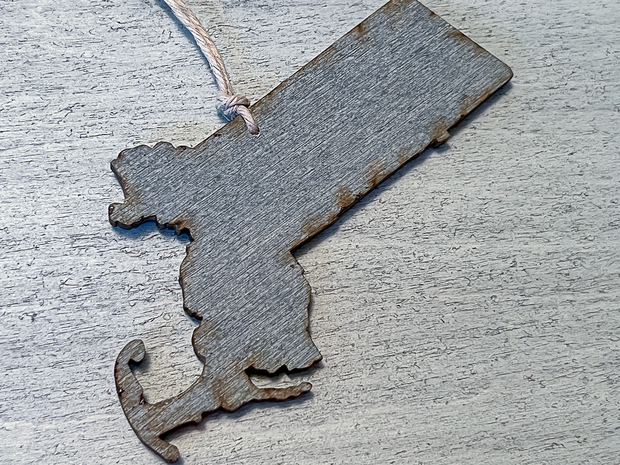 Massachusetts Vintage License Plate Ornament Magnet