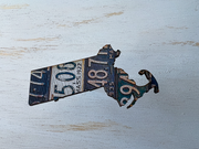 Massachusetts Vintage License Plate Ornament Magnet