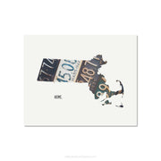Massachusetts Vintage License Plate Print