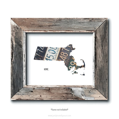 Massachusetts Vintage License Plate Print