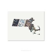 Massachusetts Vintage License Plate Print
