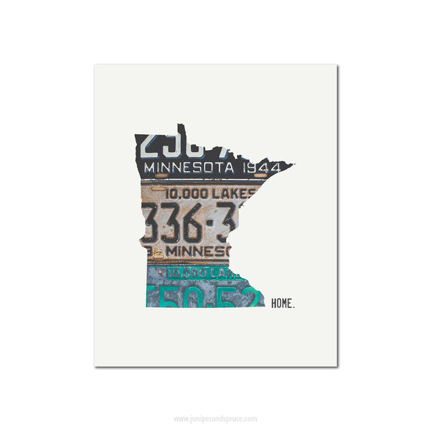 Minnesota Vintage License Plate Print
