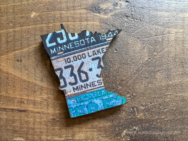 Minnesota Vintage License Plate Ornament Magnet
