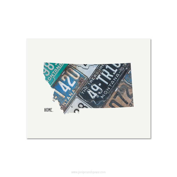 Montana Vintage License Plate Print