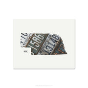 Nebraska Vintage License Plate Print