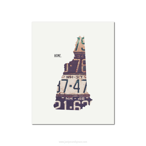 New Hampshire Vintage License Plate Print