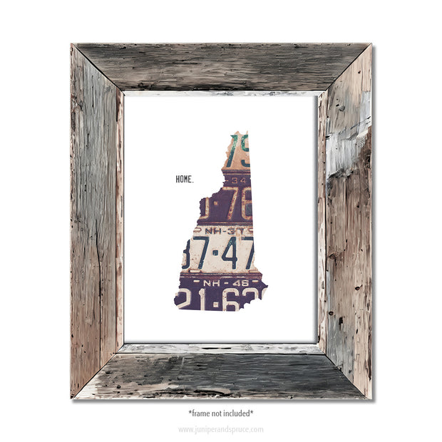 New Hampshire Vintage License Plate Print