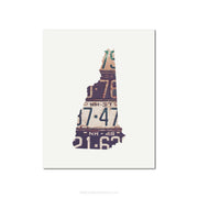 New Hampshire Vintage License Plate Print