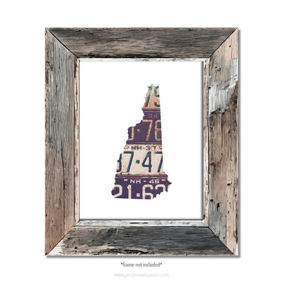 New Hampshire Vintage License Plate Print
