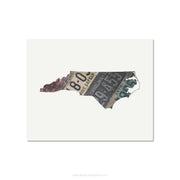 North Carolina Vintage License Plate Print