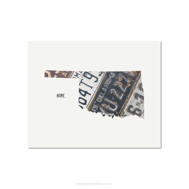 Oklahoma Vintage License Plate Print