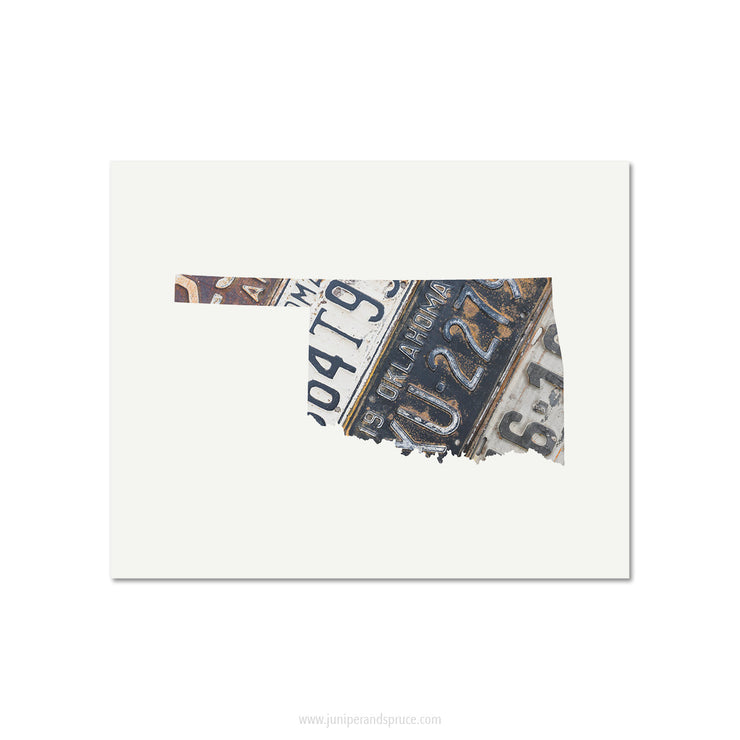 Oklahoma Vintage License Plate Print
