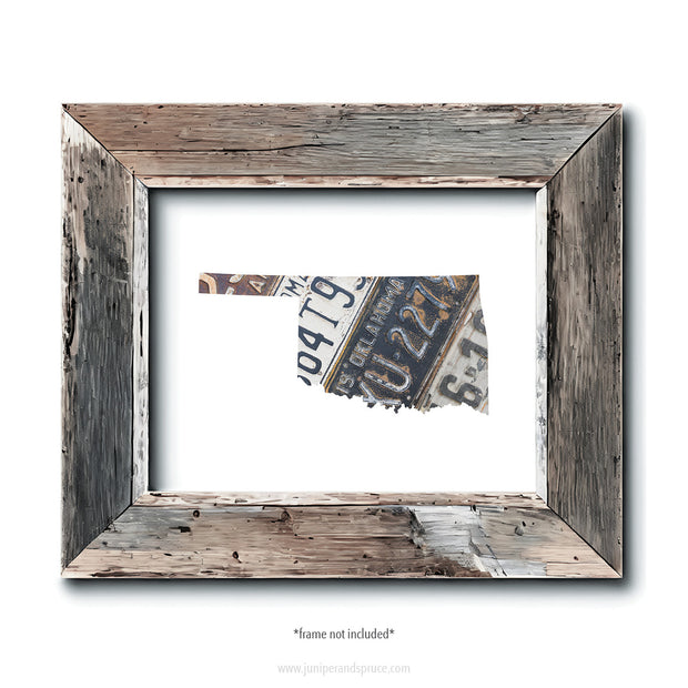 Oklahoma Vintage License Plate Print