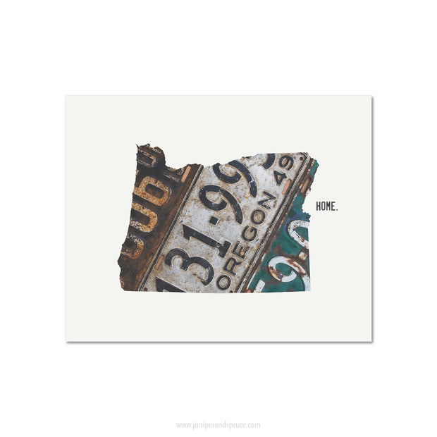 Oregon Vintage License Plate Print