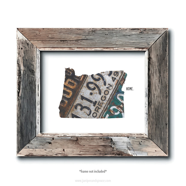 Oregon Vintage License Plate Print