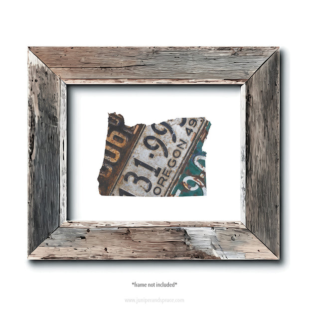 Oregon Vintage License Plate Print