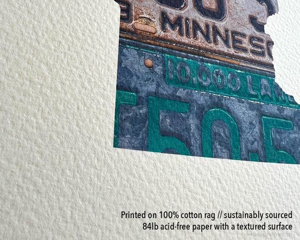 Minnesota Vintage License Plate Print