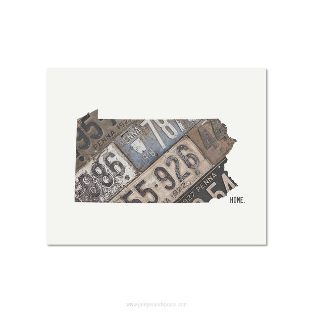 Pennsylvania Vintage License Plate Print