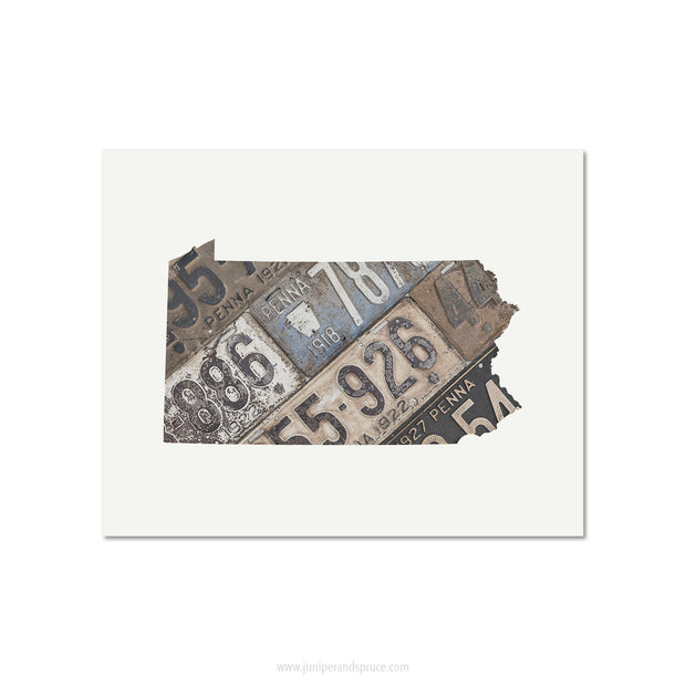 Pennsylvania Vintage License Plate Print