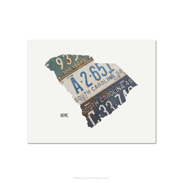 South Carolina Vintage License Plate Print