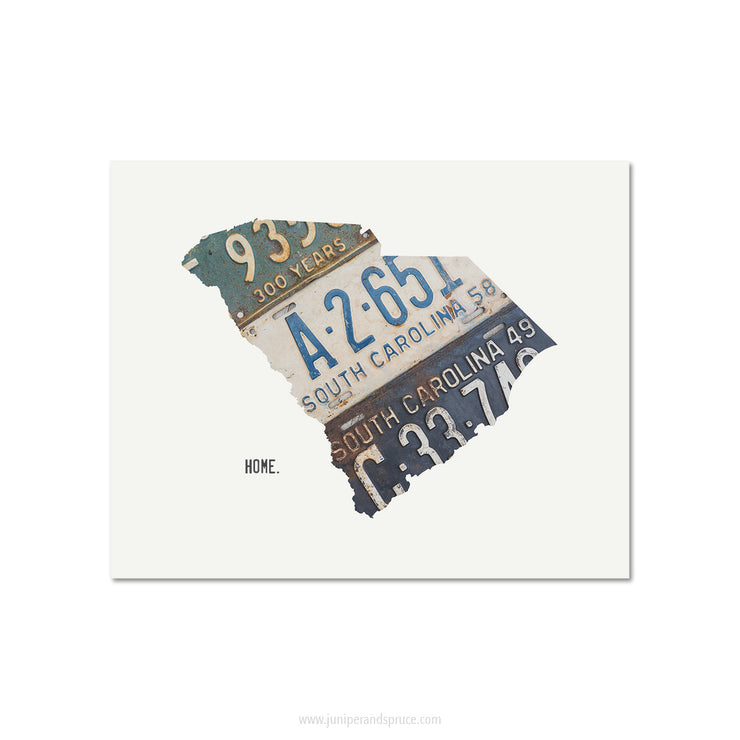 South Carolina Vintage License Plate Print