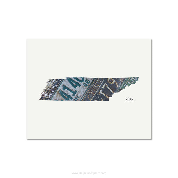 Tennessee Vintage License Plate Print