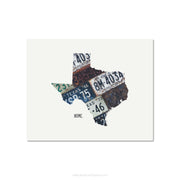 Texas Vintage License Plate Print