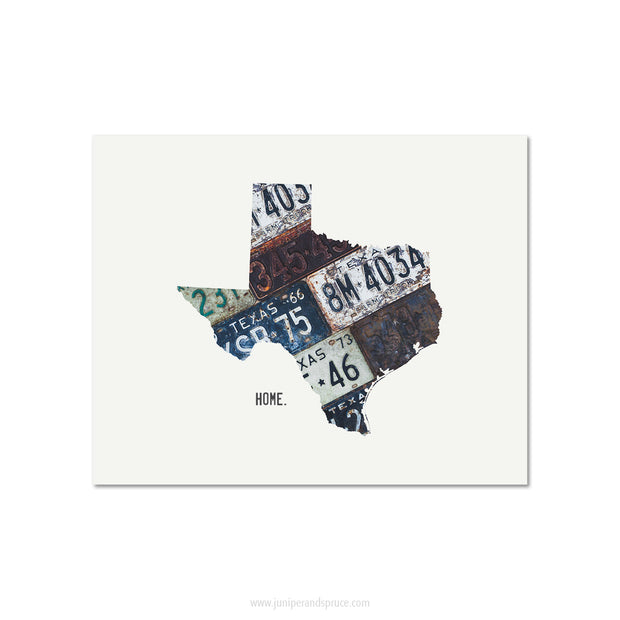Texas Vintage License Plate Print