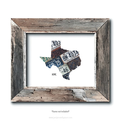 Texas Vintage License Plate Print