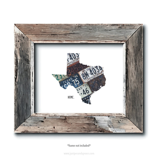 Texas Vintage License Plate Print