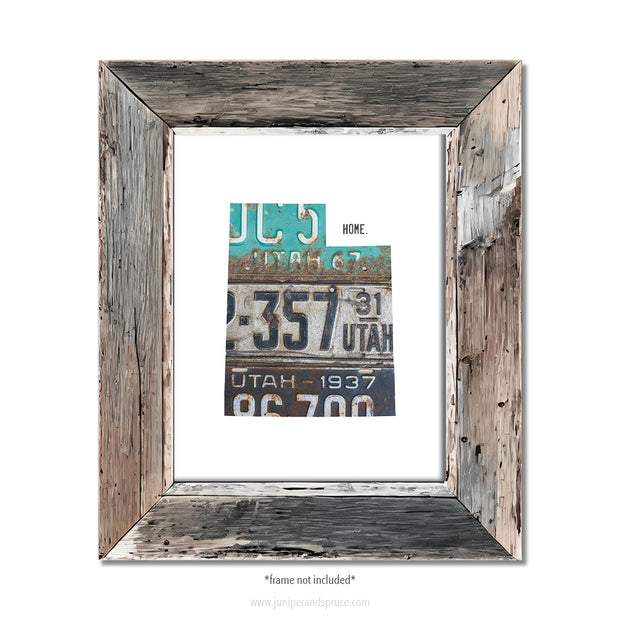 Utah Vintage License Plate Print