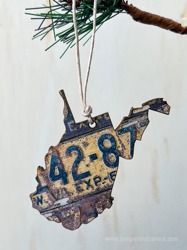 West Virginia Vintage License Plate Ornament Magnet