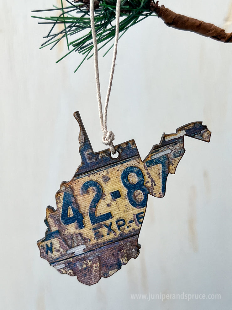 West Virginia Vintage License Plate Ornament Magnet