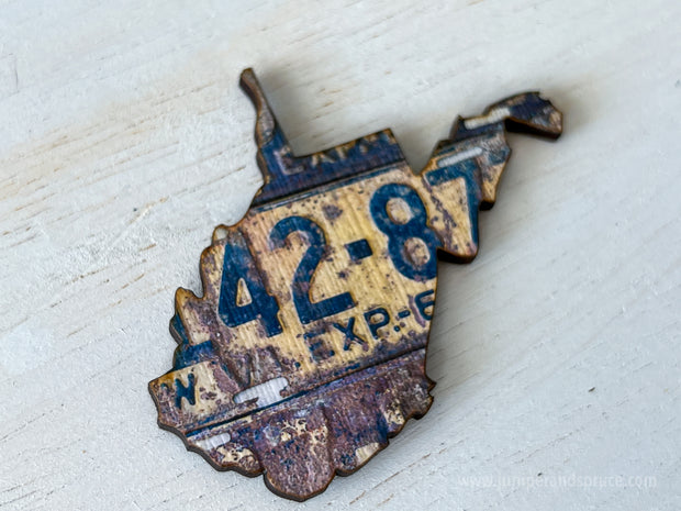 West Virginia Vintage License Plate Ornament Magnet