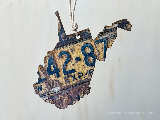 West Virginia Vintage License Plate Ornament Magnet