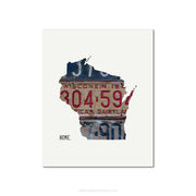 Wisconsin Vintage License Plate Print