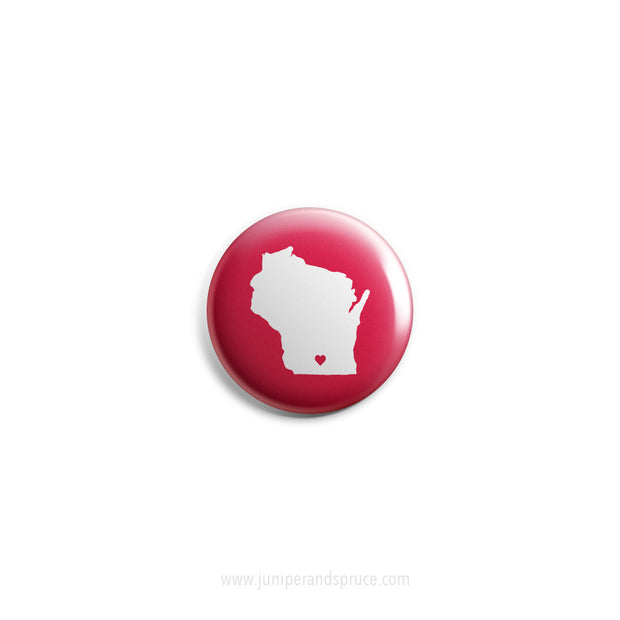 Mini Magnet - Wisconsin Love in Red and White