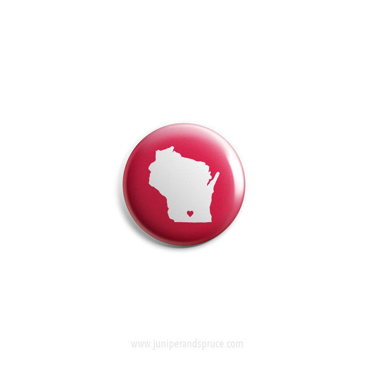 Mini Magnet - Wisconsin Love in Red and White